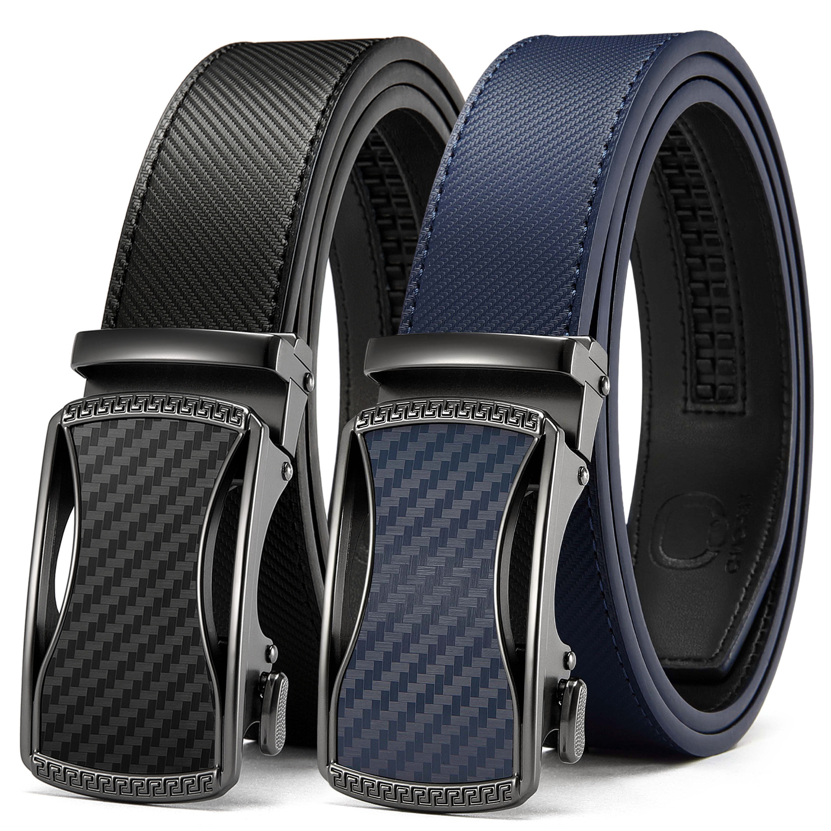 CHAOREN Leather Ratchet Belt Men 2 Pack - Customizable Fit, Effortless Style (35mm)