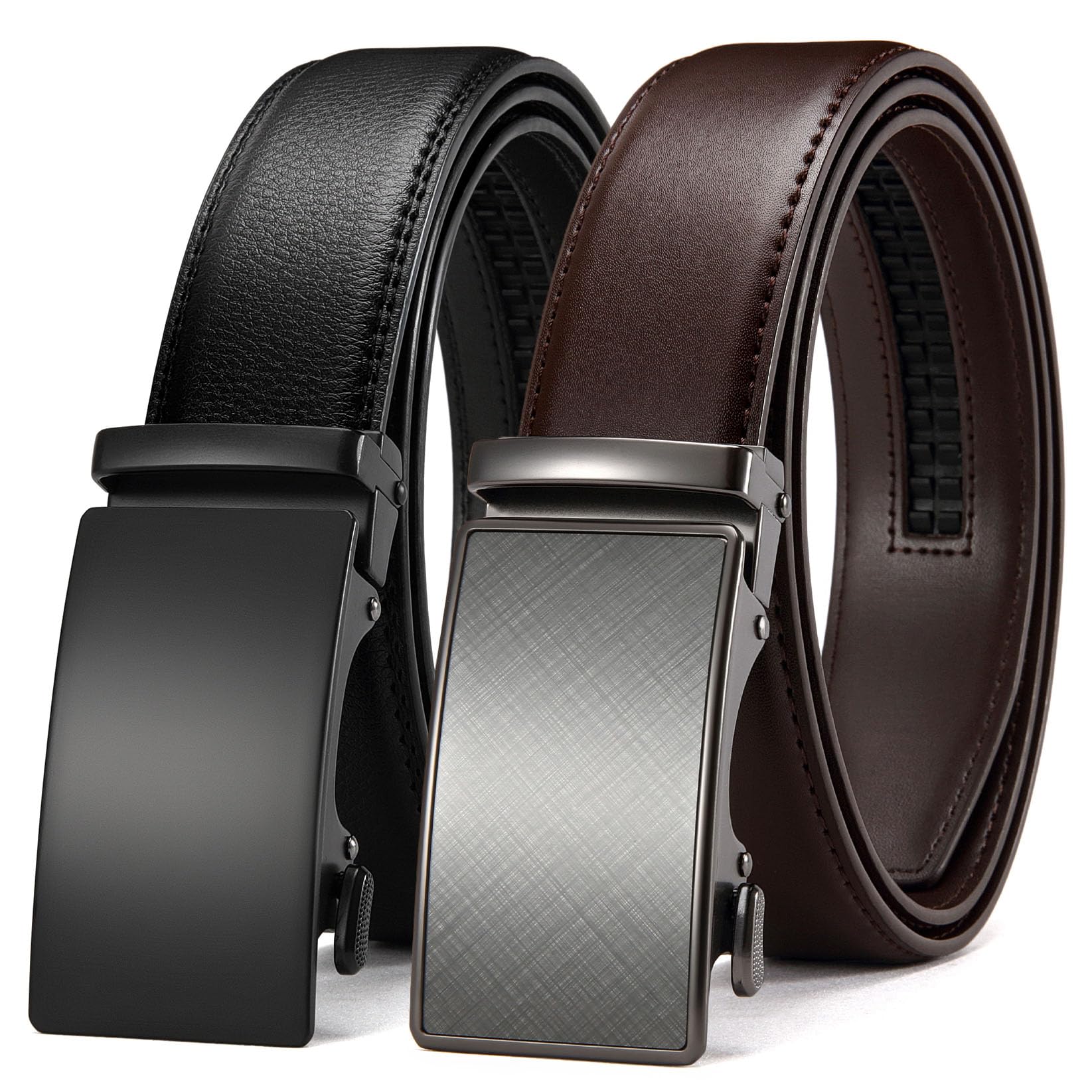 CHAOREN Leather Ratchet Belt Men 2 Pack - Customizable Fit, Effortless Style (35mm)