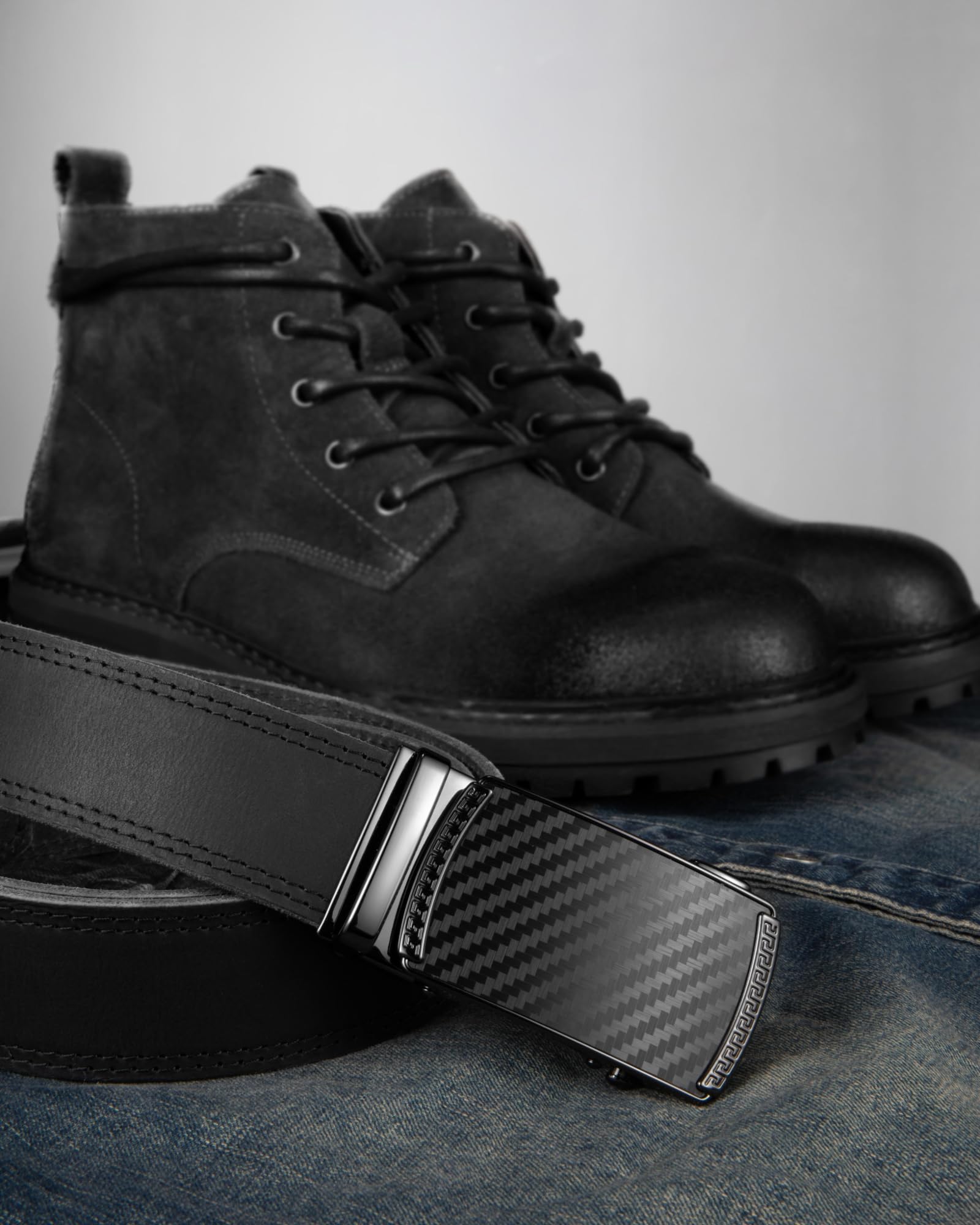 CHAOREN Leather Ratchet Belt Men 2 Pack - Customizable Fit, Effortless Style (35mm)