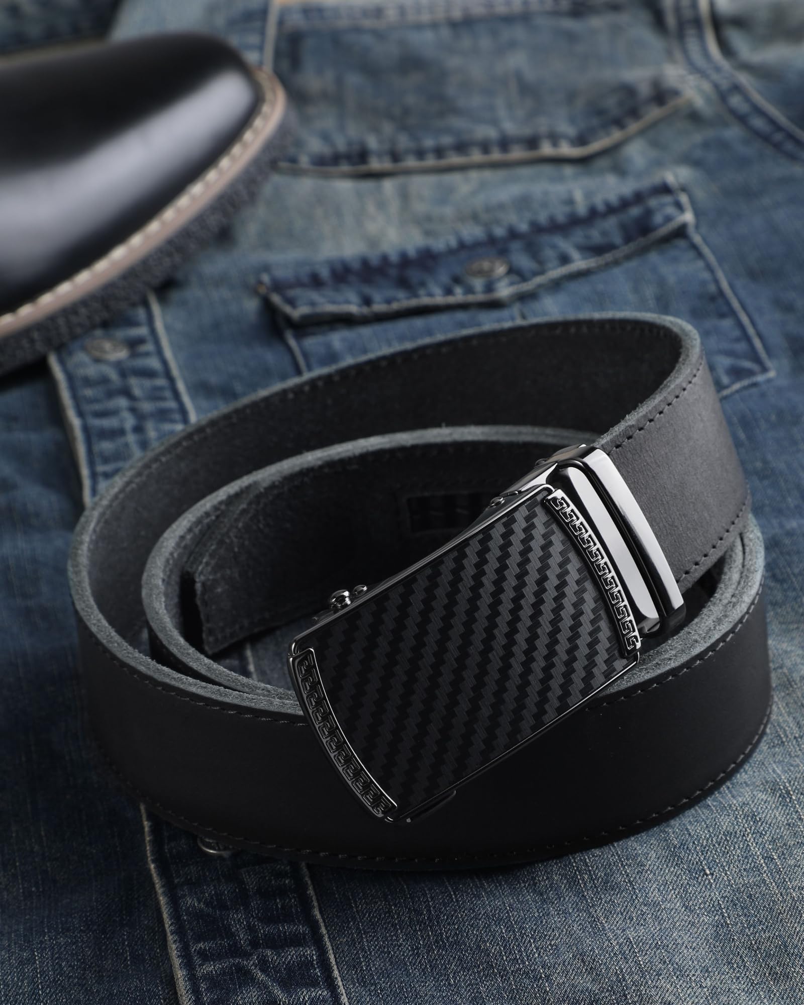 CHAOREN Leather Ratchet Belt Men 2 Pack - Customizable Fit, Effortless Style (35mm)