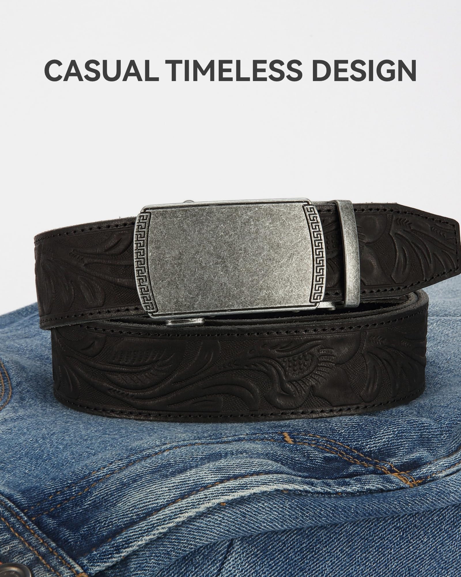 CHAOREN Leather Ratchet Belt Men 2 Pack - Customizable Fit, Effortless Style (35mm)