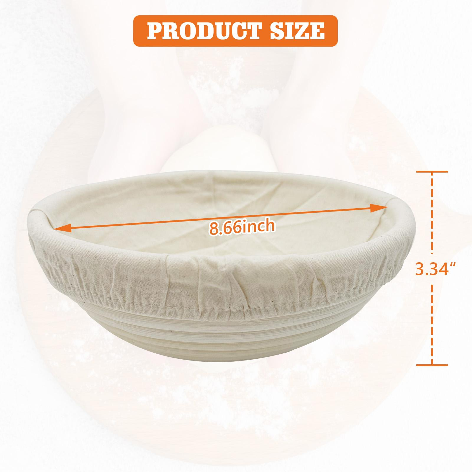 Bread Proofing Baskets Set of 2 8.5 inch Round Dough Proofing Bowls W/Liners