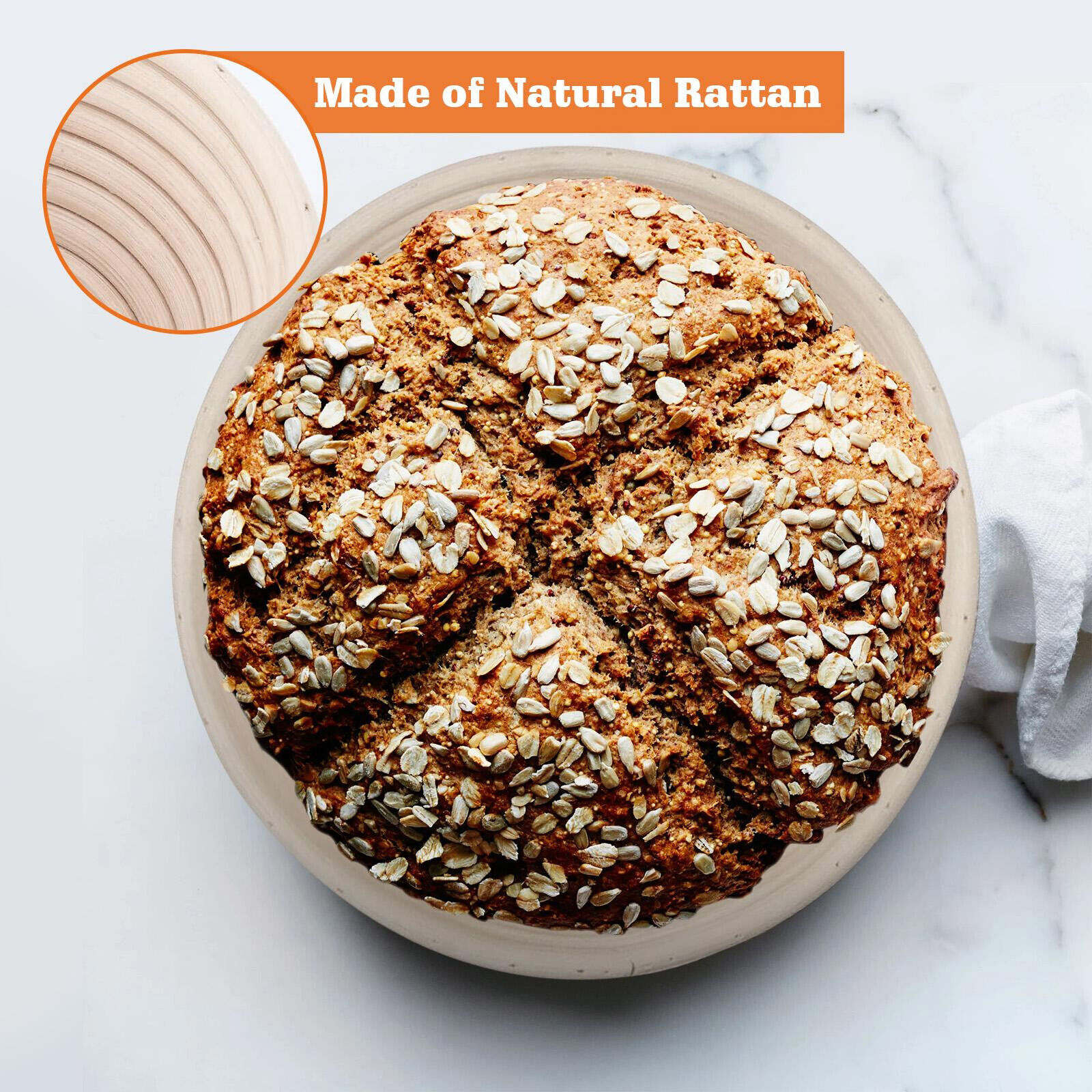 Bread Proofing Baskets Set of 2 8.5 inch Round Dough Proofing Bowls W/Liners