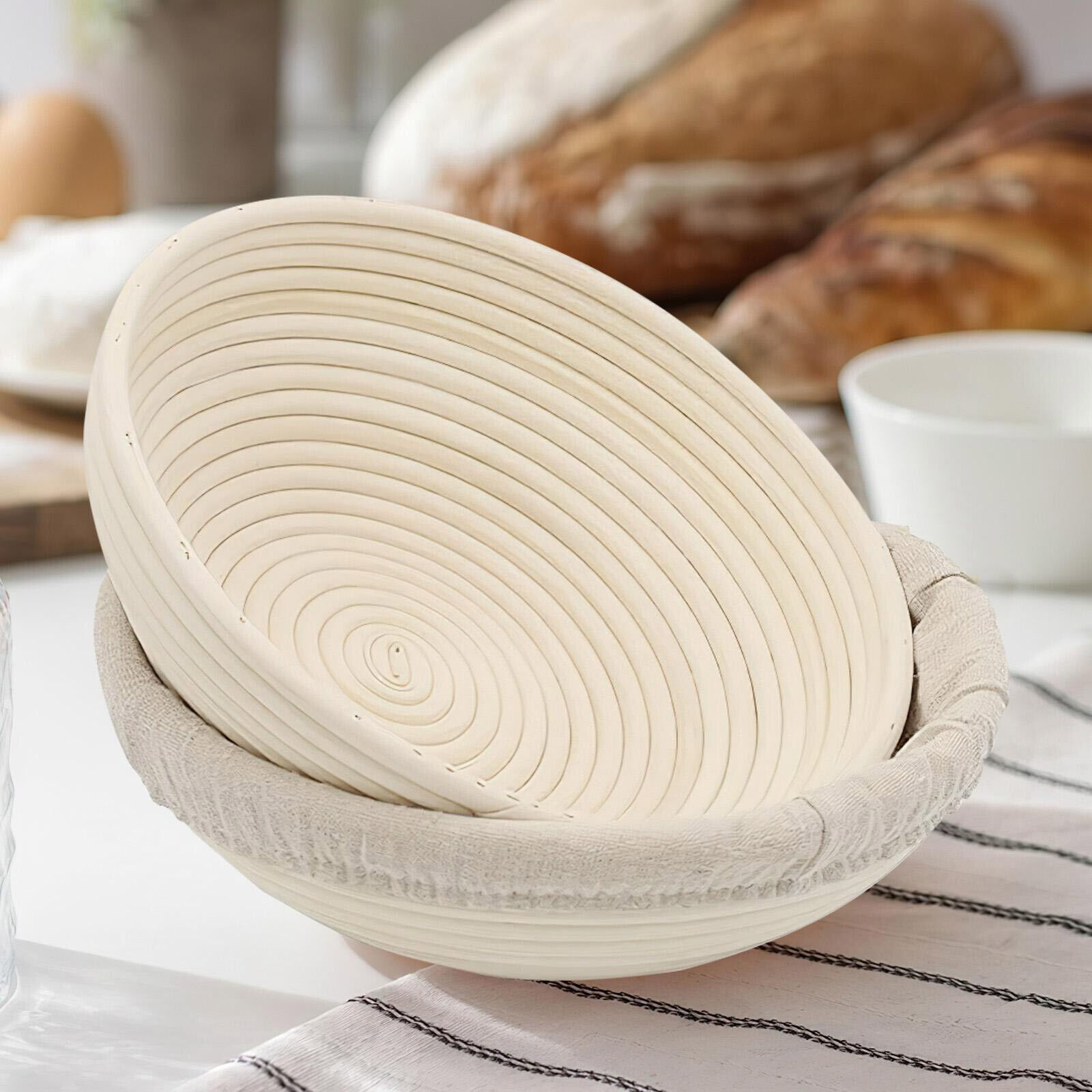 Bread Proofing Baskets Set of 2 8.5 inch Round Dough Proofing Bowls W/Liners