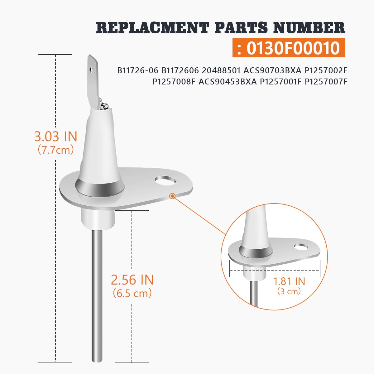 2 Pack Upgraded 0130F00010 for Goodman & Amana Furnace Flame Sensor-YAOAWE