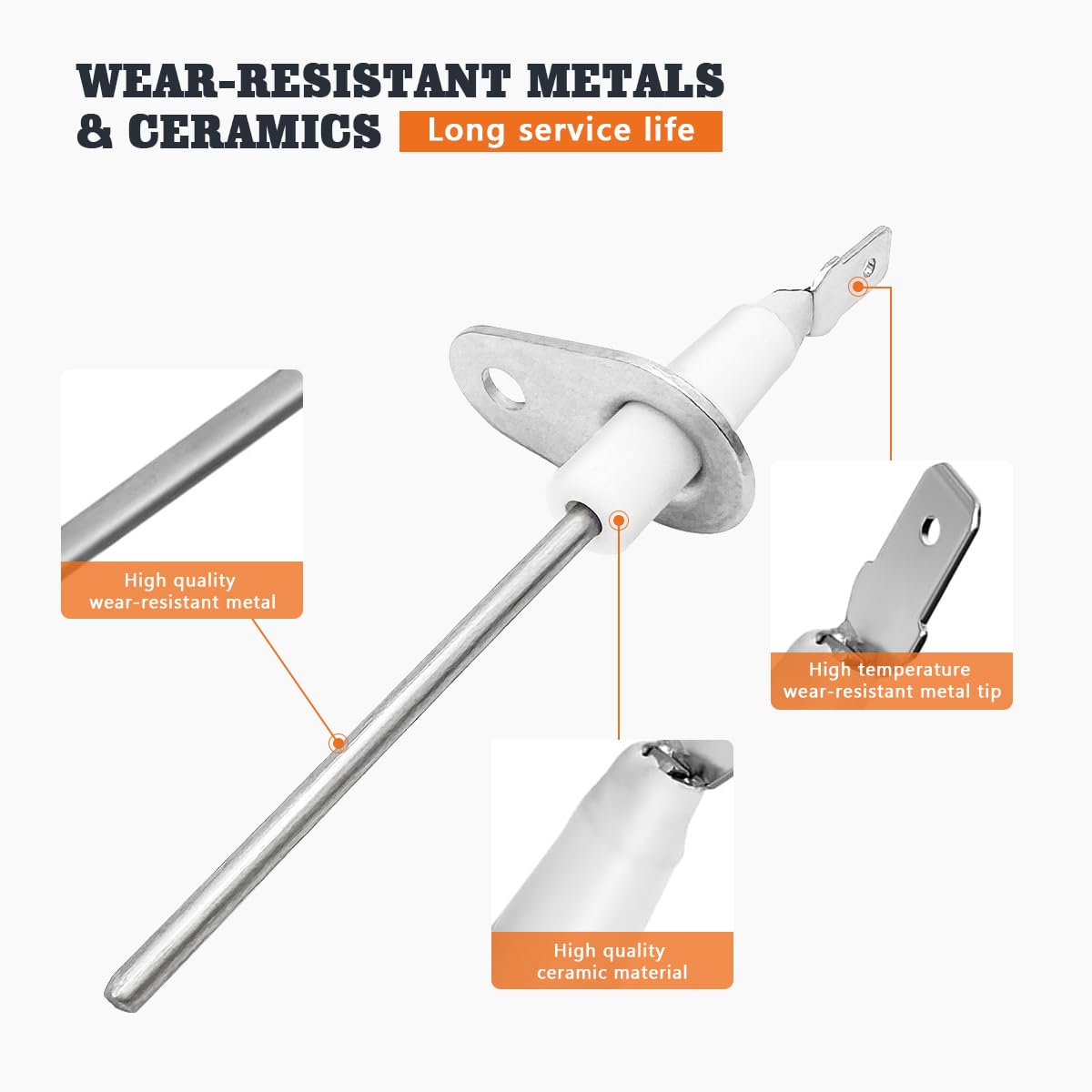 2 Pack Upgraded 0130F00010 for Goodman & Amana Furnace Flame Sensor-YAOAWE