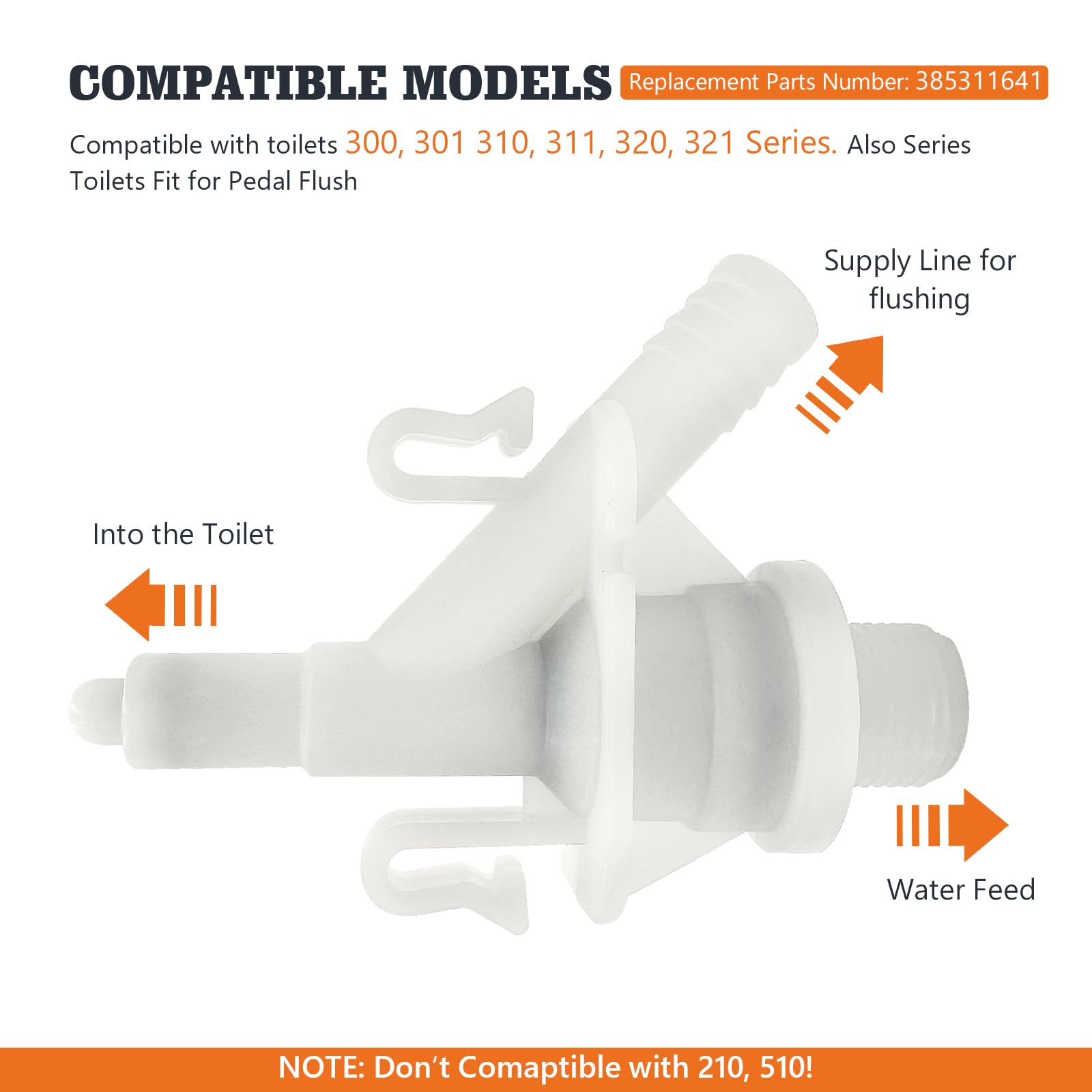 2PCS 385311641 Water Valve Kit for Sealand and Dometic Toilets Series 300, 310, 320-YAOAWE