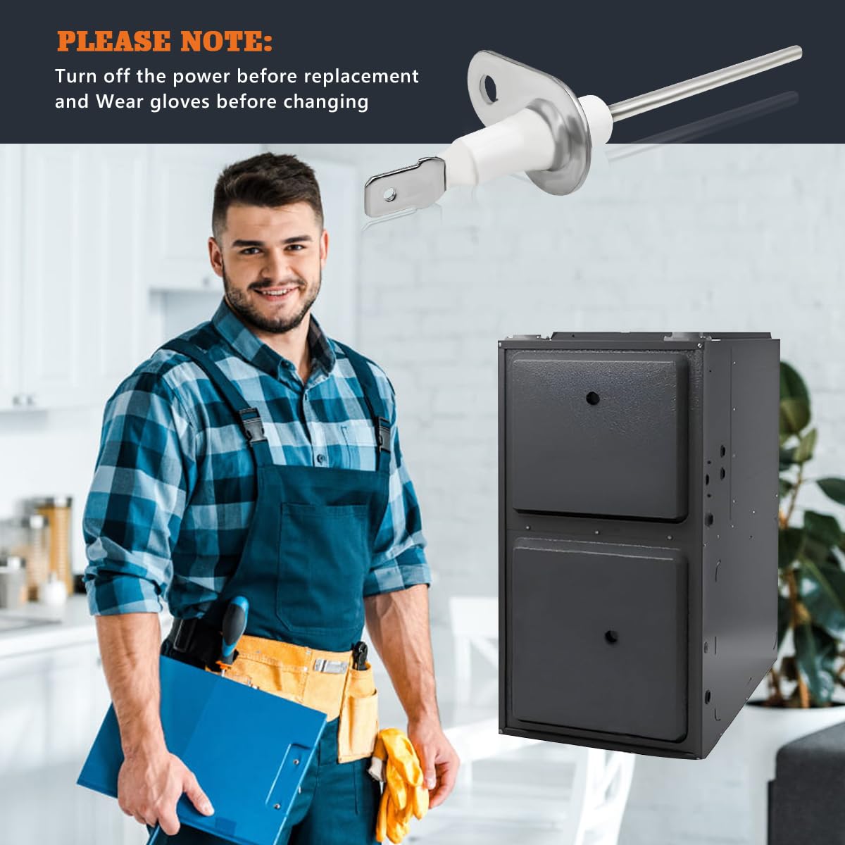 2 Pack Upgraded 0130F00010 for Goodman & Amana Furnace Flame Sensor-YAOAWE