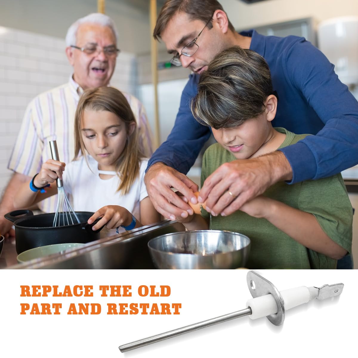 2 Pack Upgraded 0130F00010 for Goodman & Amana Furnace Flame Sensor-YAOAWE