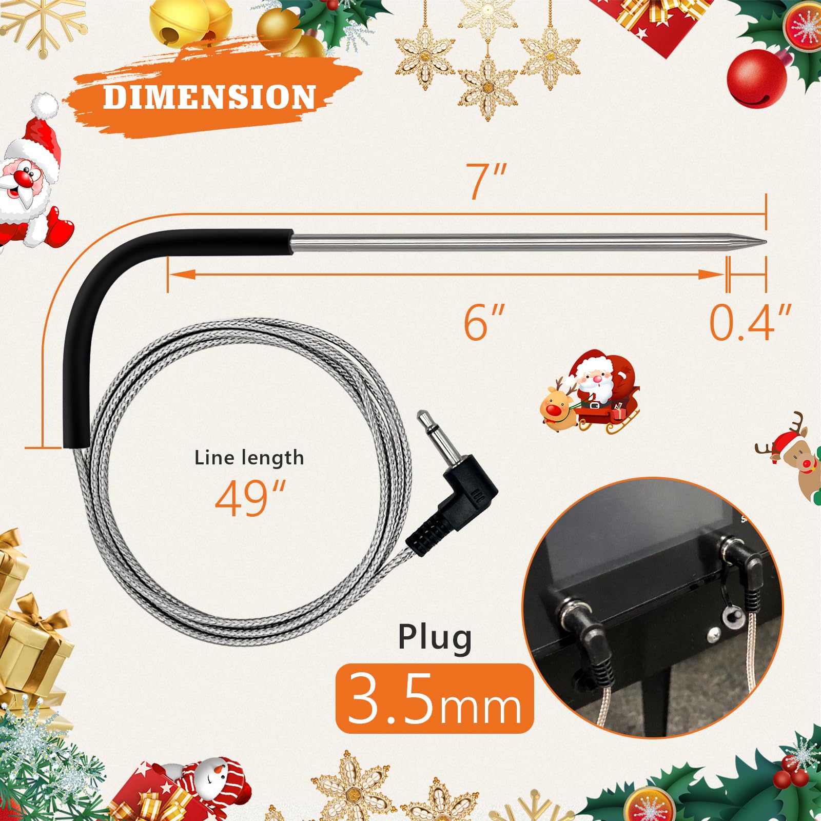 Meat Probes For Pit Boss Pellet Grills with Clips Holders-YAOAWE