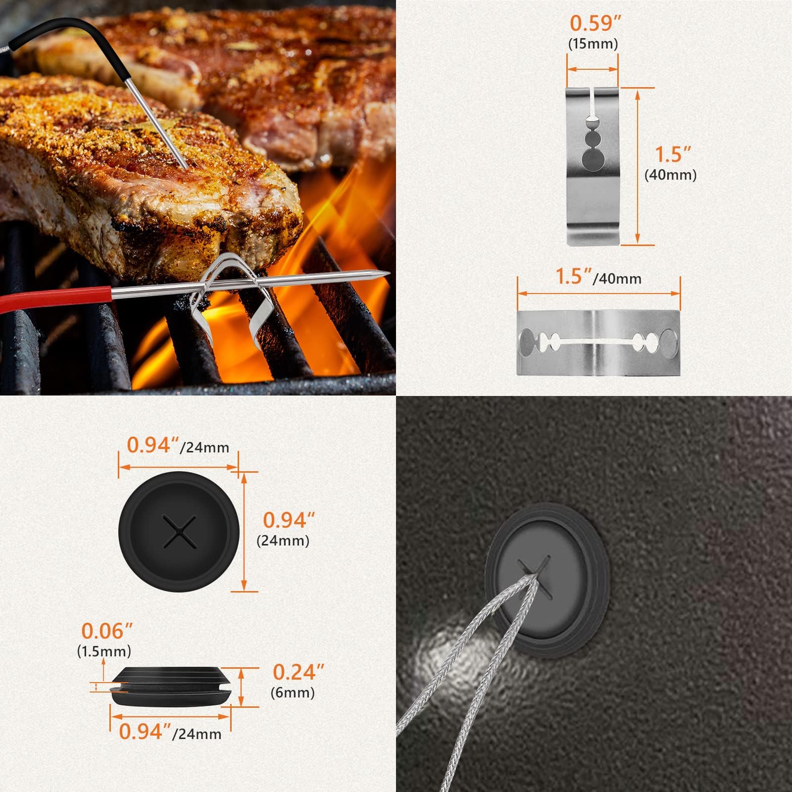 Meat Probes For Pit Boss Pellet Grills with Clips Holders-YAOAWE