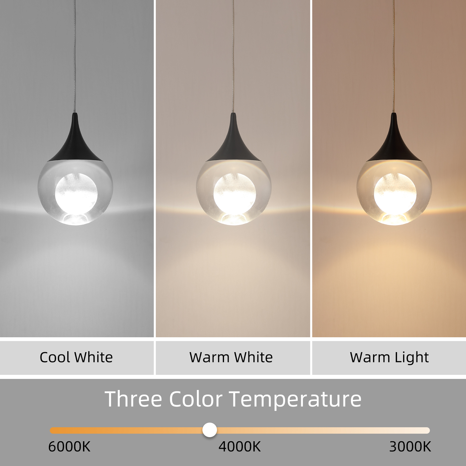 JoollySun Crystal LED Dimmable Pendant Light