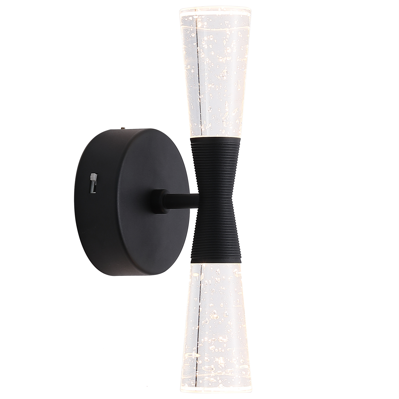 JoollySun Modern Crystal Wall Sconce - Matte Black