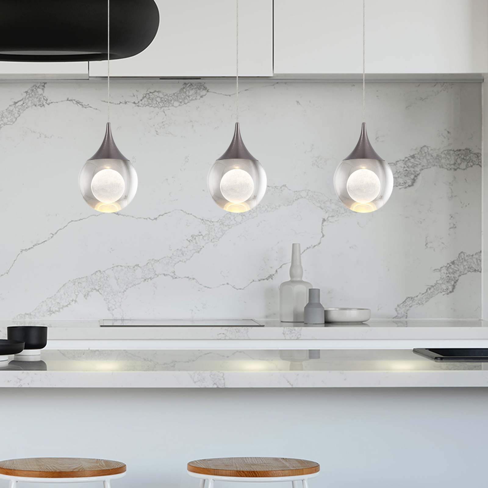 JoollySun Crystal Mini Pendant Light Tri-color