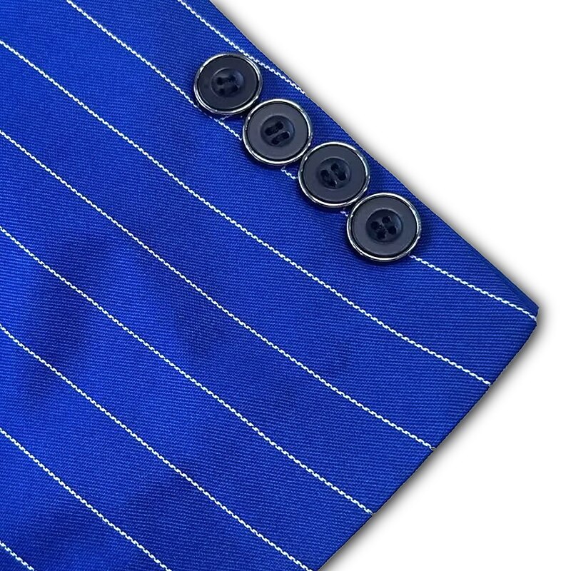 Men's Graduation Blazer Cocktail Attire Business Formal Evening Wedding Party Only tops Fashion Casual Summer Spring &  Fall Polyester Stripes Pocket Casual / Daily Single Breasted Blazer Black White