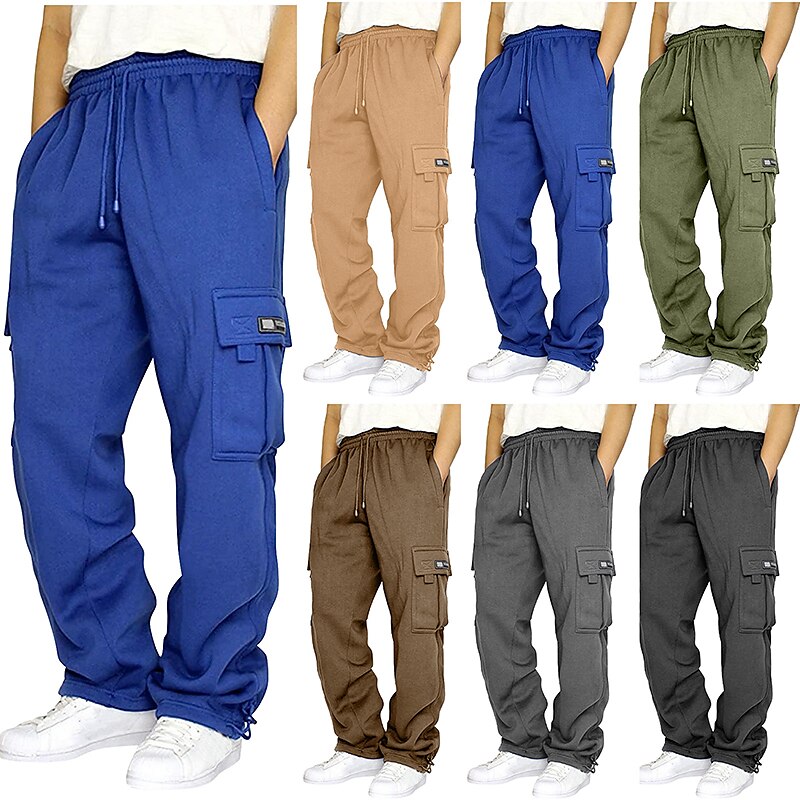 Men's Joggers Cargo Pocket Plain Comfort Breathable Outdoor Daily Going out Fashion Casual Sweatpants
