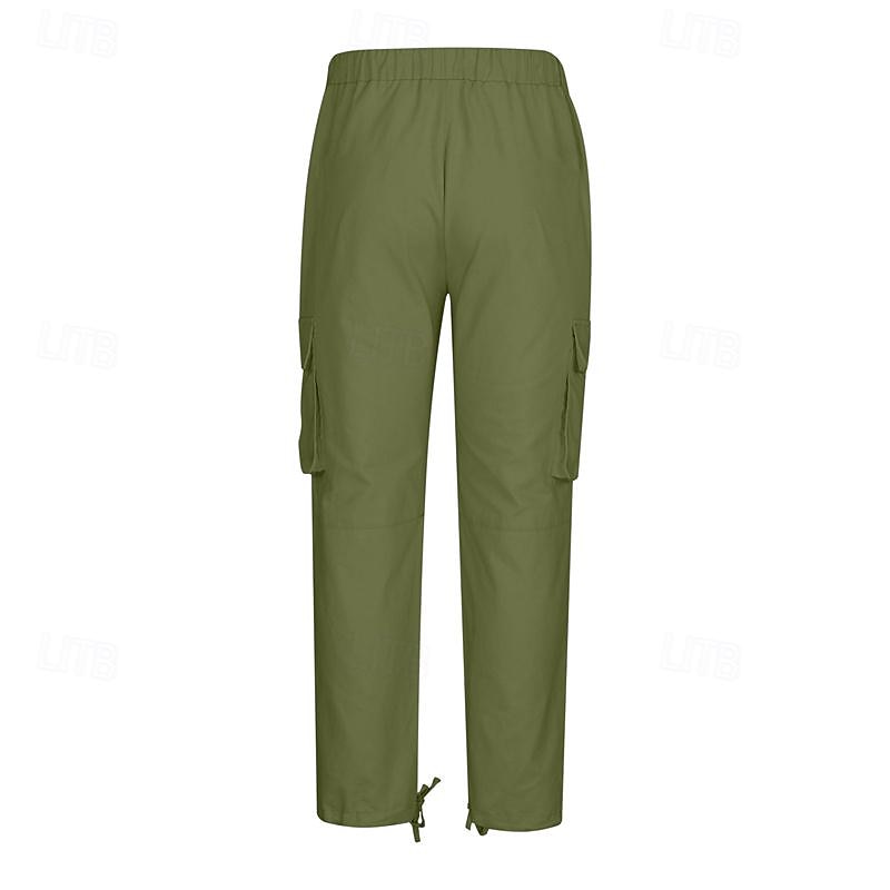 Men's Cargo Pants Tactical Pants Trousers Elastic Waist Multi Pocket Straight Leg Plain Wearable Outdoor Daily Camping & Hiking Fashion Classic Black Army Green