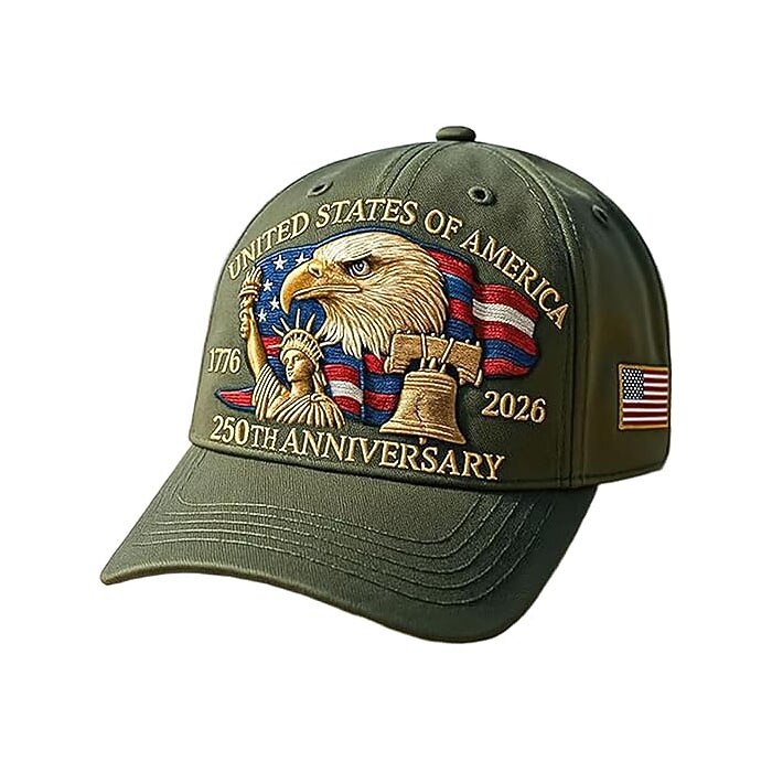 United States 250th Anniversary Cap Embroidered Patriotic Hat, Independence Day Celebration, USA Flag Design, Unisex Cap Perfect Patriotic Gift for Men and Women Semiquincentennial