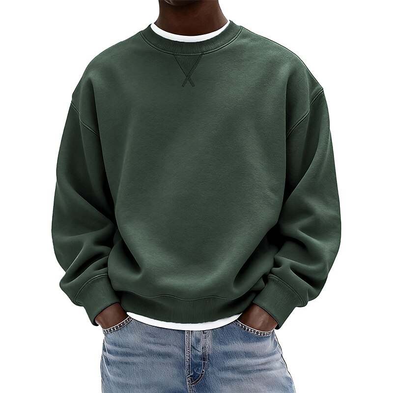 Men's Sweatshirt Pullover Hoodie Sweatshirt Pullover Black White Yellow Navy Blue Blue Crew Neck Plain Sports & Outdoor Casual Daily Streetwear Cool Sportswear All Seasons Clothing Apparel Hoodies