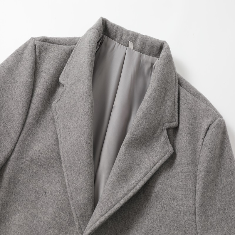 Men's Winter Coat Trench Coat Office & Career Daily Wear Winter Polyester Thermal Warm Washable Outerwear Clothing Apparel Fashion Warm Ups Solid Colored Pocket Lapel Single Breasted