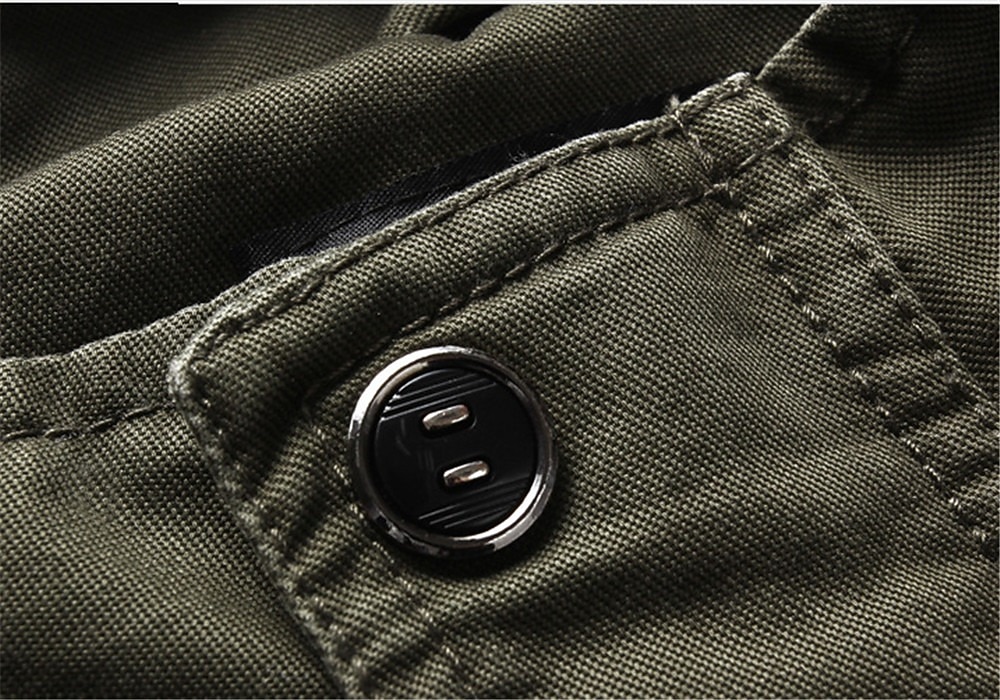 Men's Bomber Jacket Varsity Jacket Tactical Jacket Casual Wearable Multi Pocket Spring Fall Winter Cargo Military Style Stand Collar Regular Cotton Black Khaki Army Green Jacket