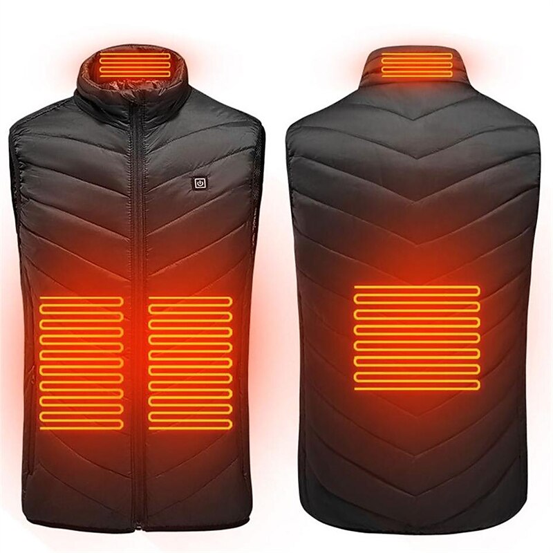 4/9 Heating Zones Vest Electric USB Heated Jacket by Graphene Men Women Warm Sportswear Coat For Camping Plus Size Snow Winter