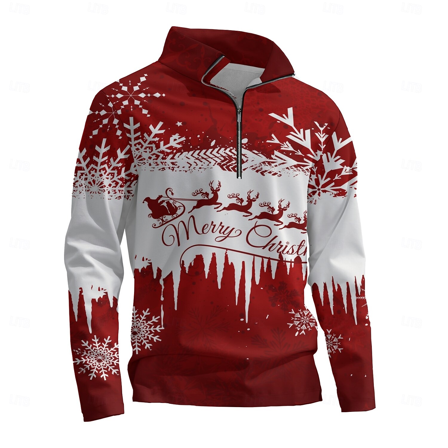 New Year Christmas Men's Sweatshirt Long Sleeve Sweatshirt 3D Print Vacation Going out Streetwear Print Spring &  Fall