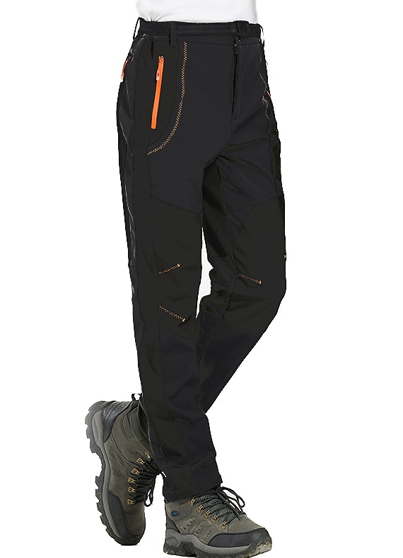 Men's Fleece Lined Pants Waterproof Hiking Pants Trousers Softshell Pants Winter Outdoor Thermal Warm Windproof Fleece Lining Pants / Trousers Bottoms Army Green Gray Black Hunting Fishing Climbing