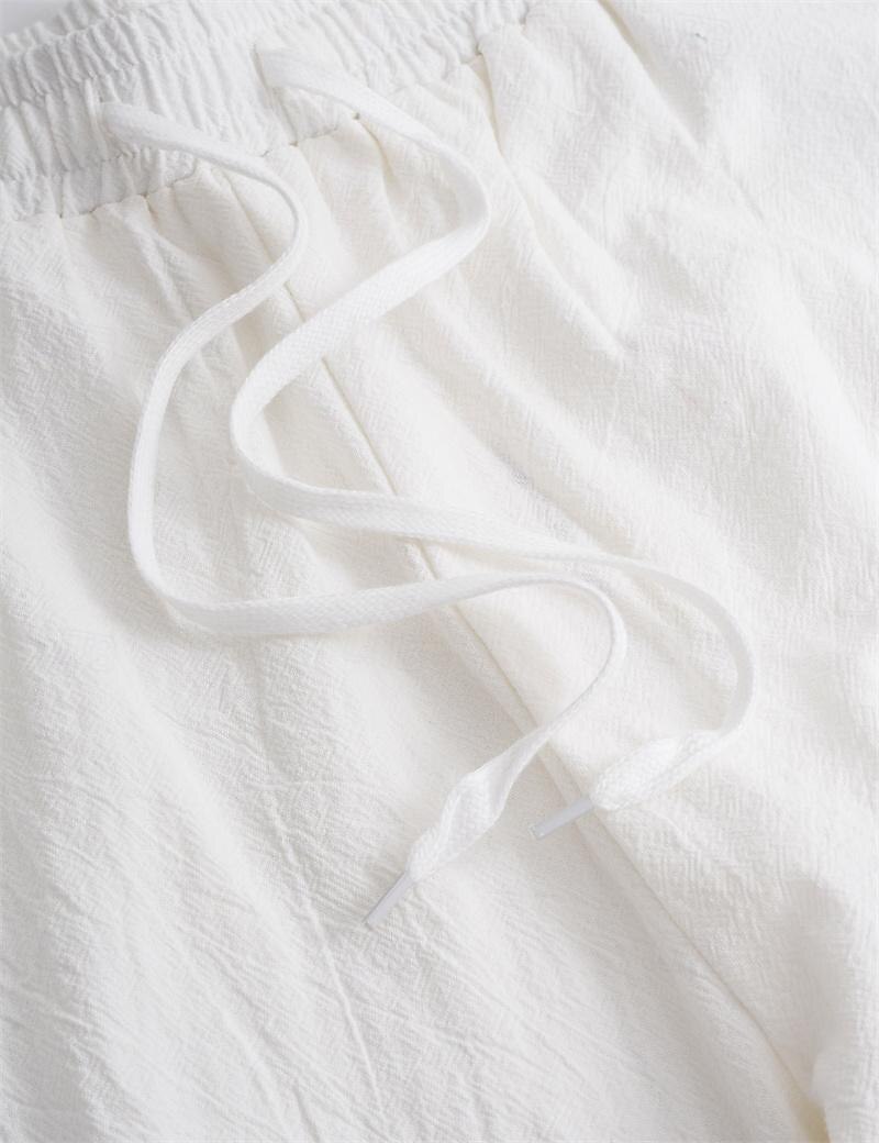 Men's Linen Pants Trousers Summer Pants Elastic Waist Straight Leg High Rise Solid Color Comfort Breathable Full Length Wedding Holiday Vacation Fashion Gray Green Black High Waist Inelastic