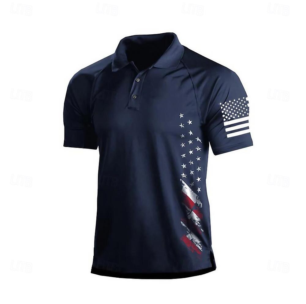 Men's Golf Polo Shirt Dark Grey Army Green Dark Navy Short Sleeve Sun Protection Moisture Wicking Top Summer Golf Attire Clothes Outfits Wear Apparel