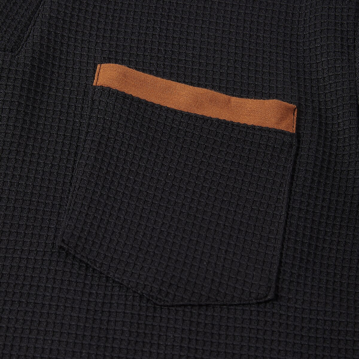 Men's Waffle Tee Waffle Henley Shirt Long Sleeve V Neck Spring &  Fall Solid Color Fashion Basic Fake two piece Street Casual Sports Black Navy Blue Light Grey Top Tee for Men