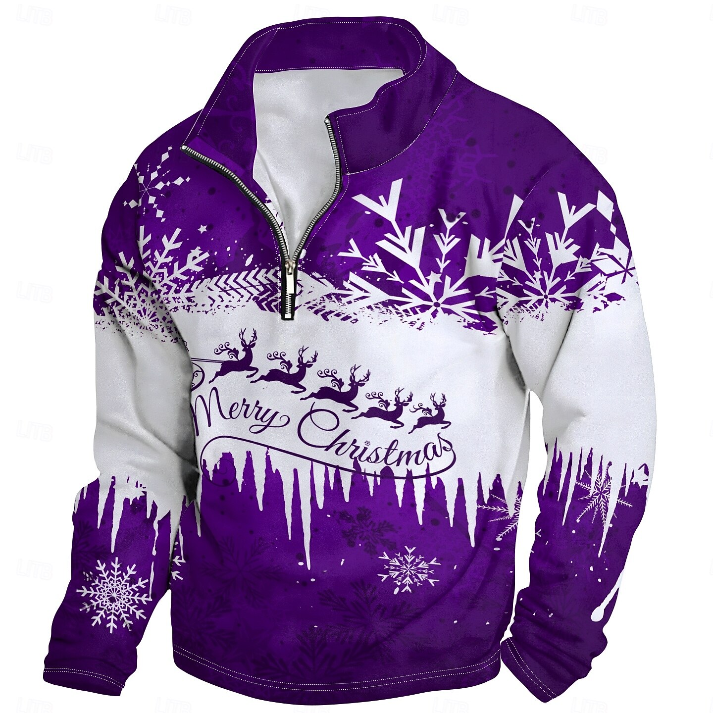 New Year Christmas Men's Sweatshirt Long Sleeve Sweatshirt 3D Print Vacation Going out Streetwear Print Spring &  Fall