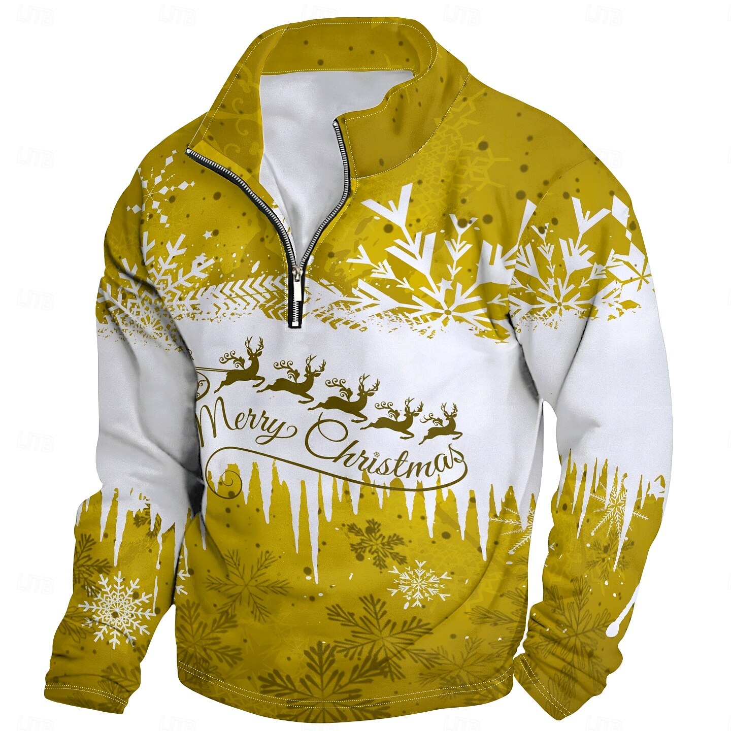 New Year Christmas Men's Sweatshirt Long Sleeve Sweatshirt 3D Print Vacation Going out Streetwear Print Spring &  Fall