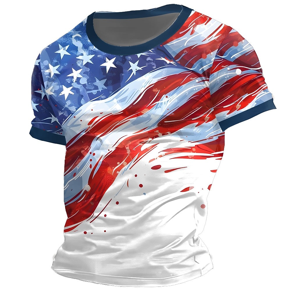 US America 250 Year Anniversary Veterans Day Men's Patriot Patriotic Veteran Graphic American Flag 1776 Short Sleeve Shirt T shirt Tee Tee Top Short Sleeve T shirt 3D Print Crew Neck Shirt Fashion