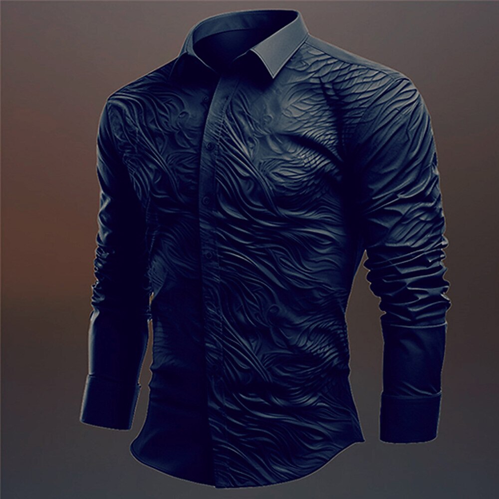 Totem Vintage Gothic Men's Shirt Outdoor Street Fall & Winter Turndown Long Sleeve Black Blue Purple S M L Shirt