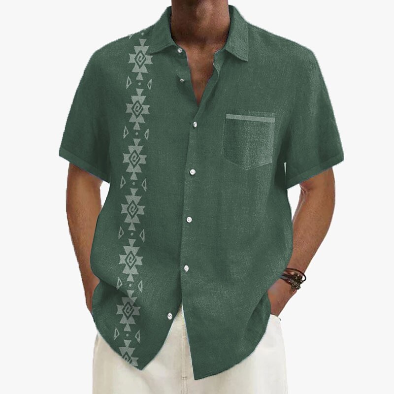 Men's Shirt Summer Hawaiian Shirt Graphic Shirt Aloha Shirt Floral Turndown Khaki+Khaki Black Light Green Navy Blue Royal Blue 3D Print Outdoor Street Short Sleeve 3D Print Button-Down Clothing