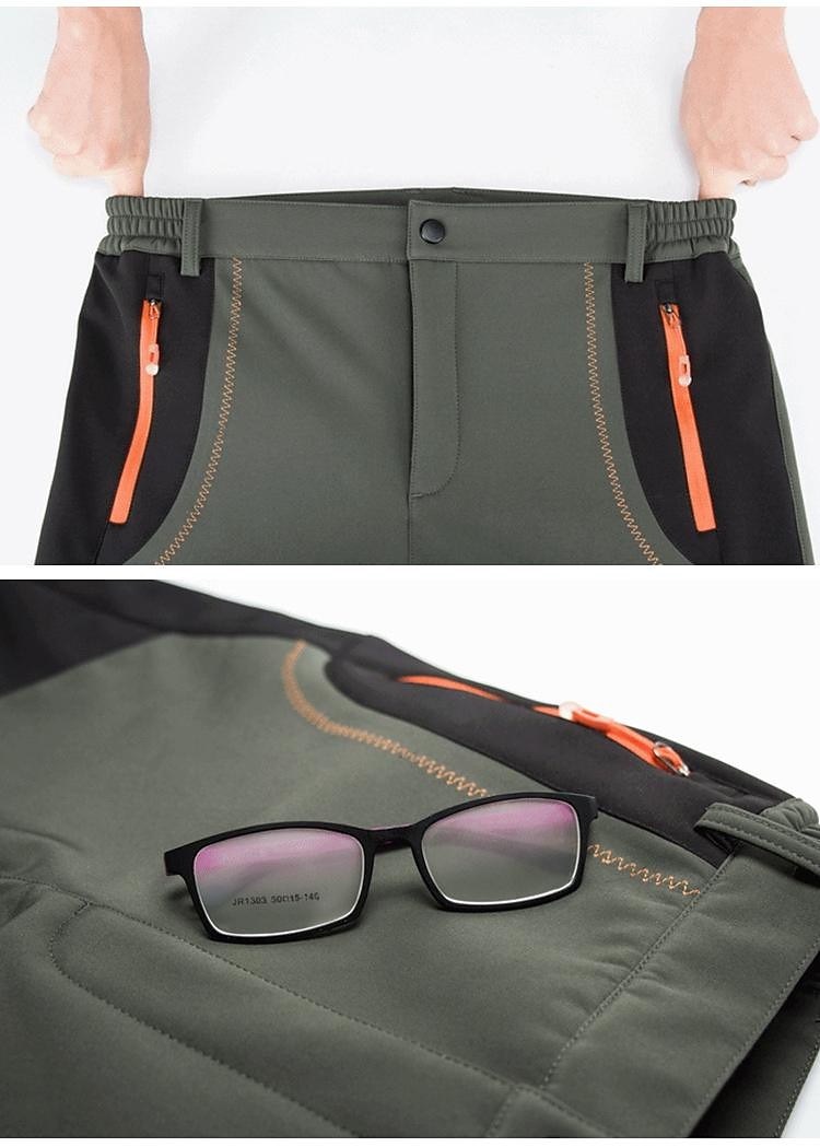 Men's Fleece Lined Pants Waterproof Hiking Pants Trousers Softshell Pants Winter Outdoor Thermal Warm Windproof Fleece Lining Pants / Trousers Bottoms Army Green Gray Black Hunting Fishing Climbing