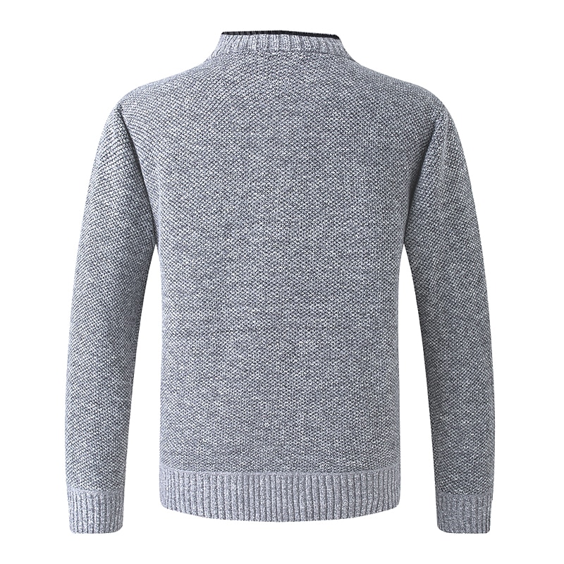 Men's Sweater Cardigan Fleece Sweater Knit Knitted Solid Color V Neck Stylish Daily Clothing Apparel Winter Red Blue S M L