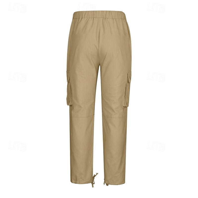 Men's Cargo Pants Tactical Pants Trousers Elastic Waist Multi Pocket Straight Leg Plain Wearable Outdoor Daily Camping & Hiking Fashion Classic Black Army Green