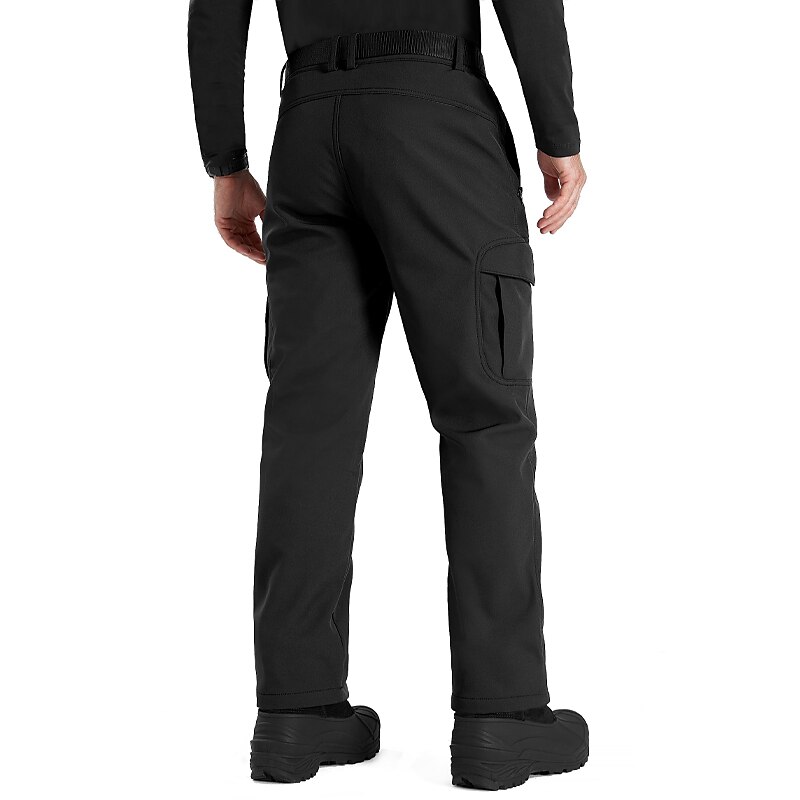 Men's Fleece Softshell Hiking Button Straight Leg Fleece Lined Plain Windproof Comfort Casual Daily Holiday Sports Fashion Cargo Pants