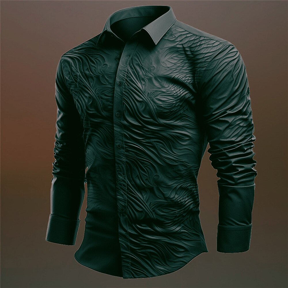 Totem Vintage Gothic Men's Shirt Outdoor Street Fall & Winter Turndown Long Sleeve Black Blue Purple S M L Shirt