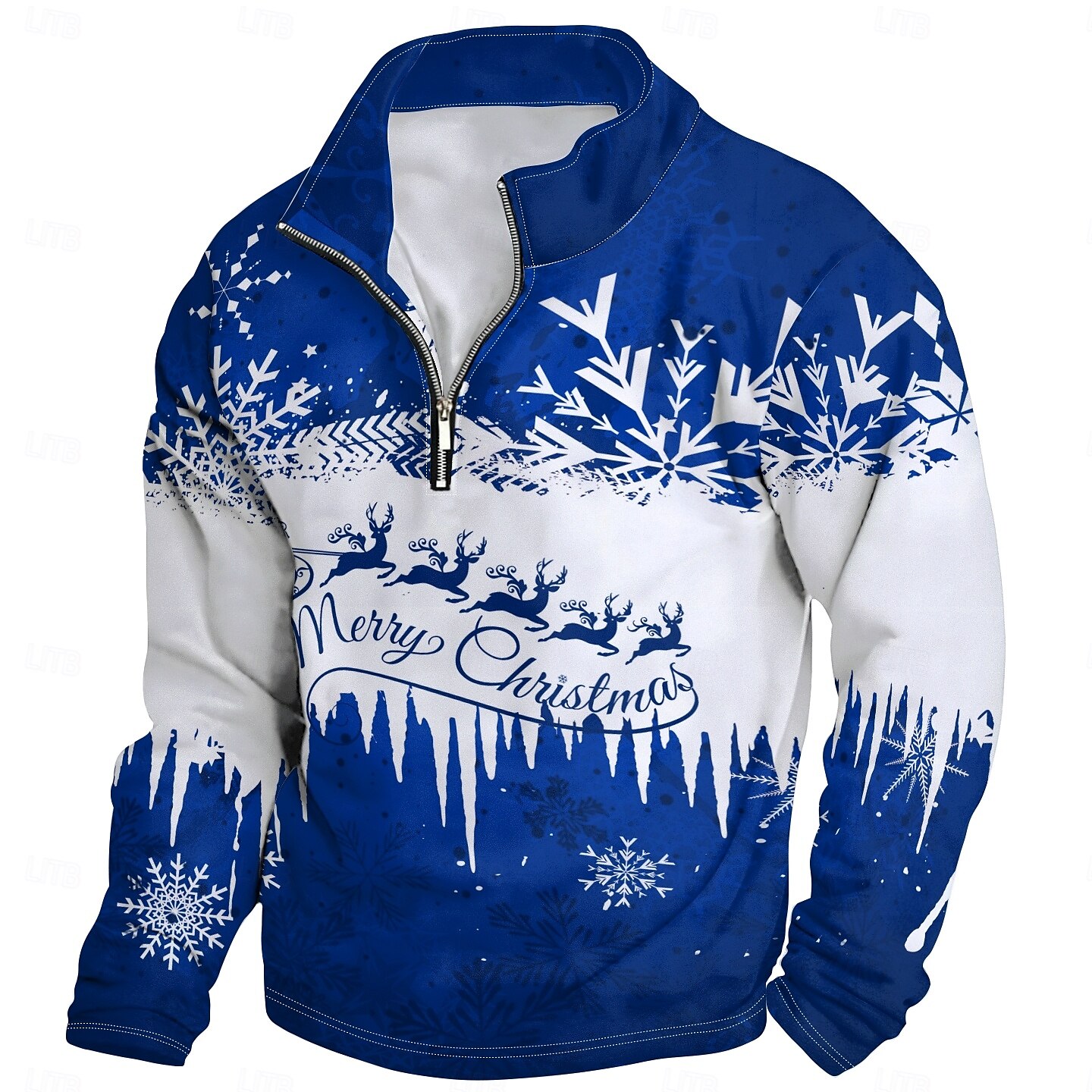 New Year Christmas Men's Sweatshirt Long Sleeve Sweatshirt 3D Print Vacation Going out Streetwear Print Spring &  Fall