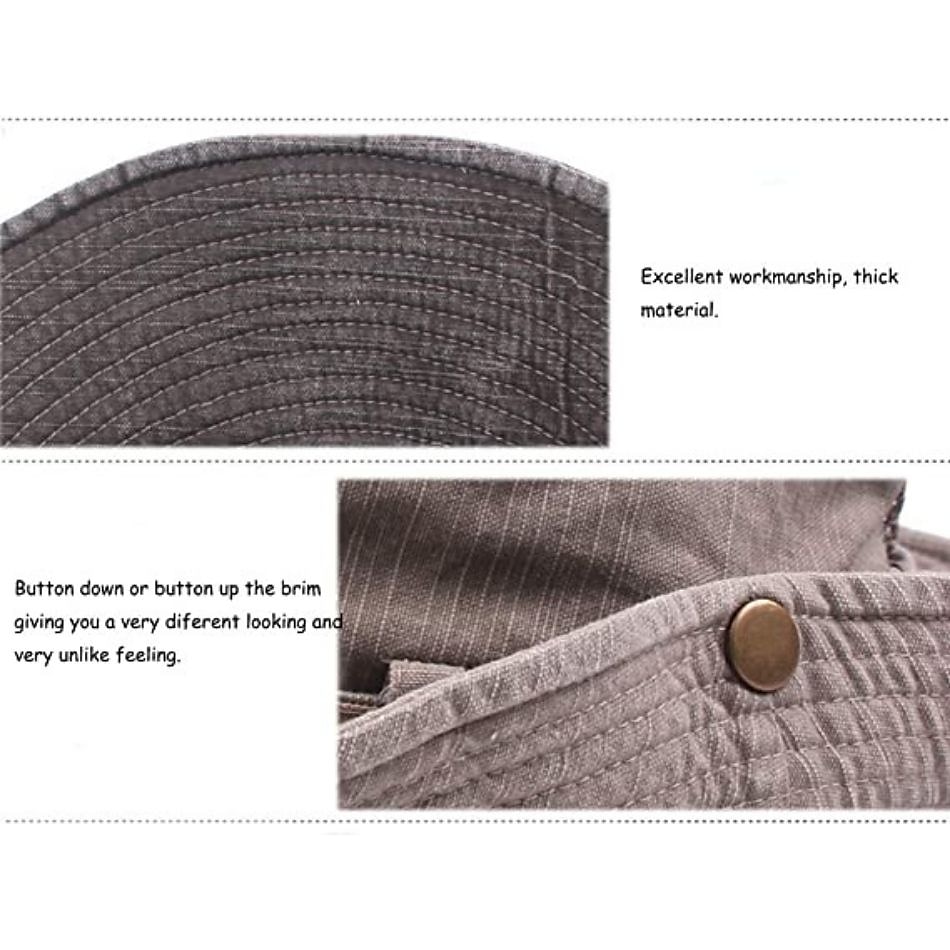 Men's Bucket Hat Sun Hat Fishing Hat Boonie hat Hiking Hat Black khaki Cotton Mesh Streetwear Stylish Casual Outdoor Daily Outdoor clothing Letter Embroidery UV Sun Protection Sunscreen Quick Dry