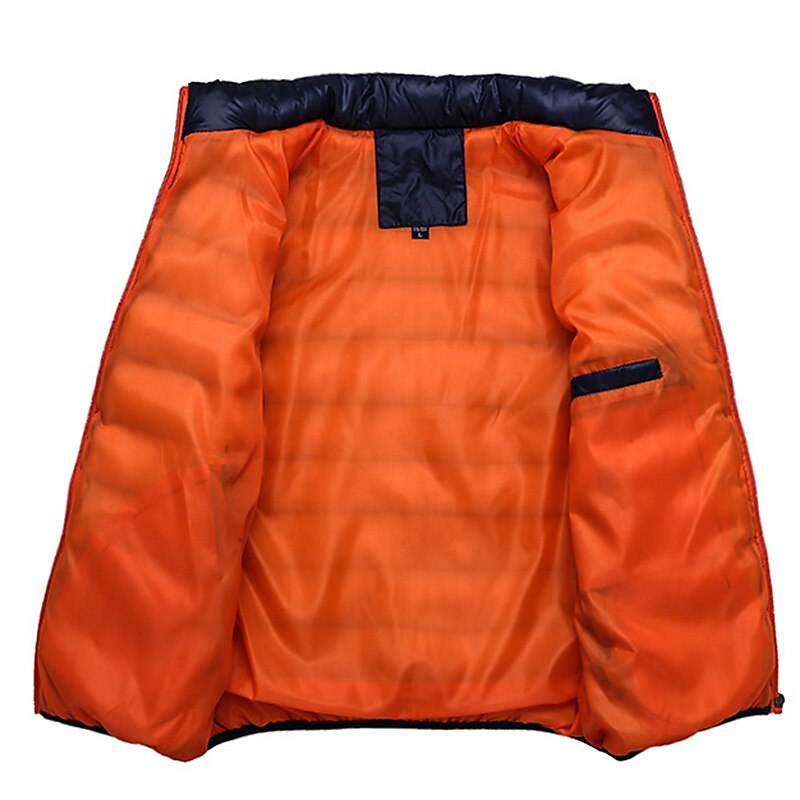 Men's Winter Quilted Zipper Pocket Hiking Windproof Warm Outdoor Quilted Solid / Plain Color Puffer Jacket