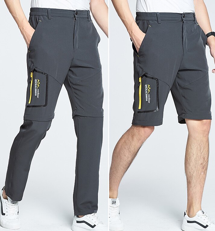 Men's Convertible Pants / Zip Off Outdoor Fishing Travel Hiking Cargo Work Safari Pants Trousers Summer Waterproof Quick Dry Lightweight Breathable Elastane Zipper Pocket Elastic Waist Bottoms