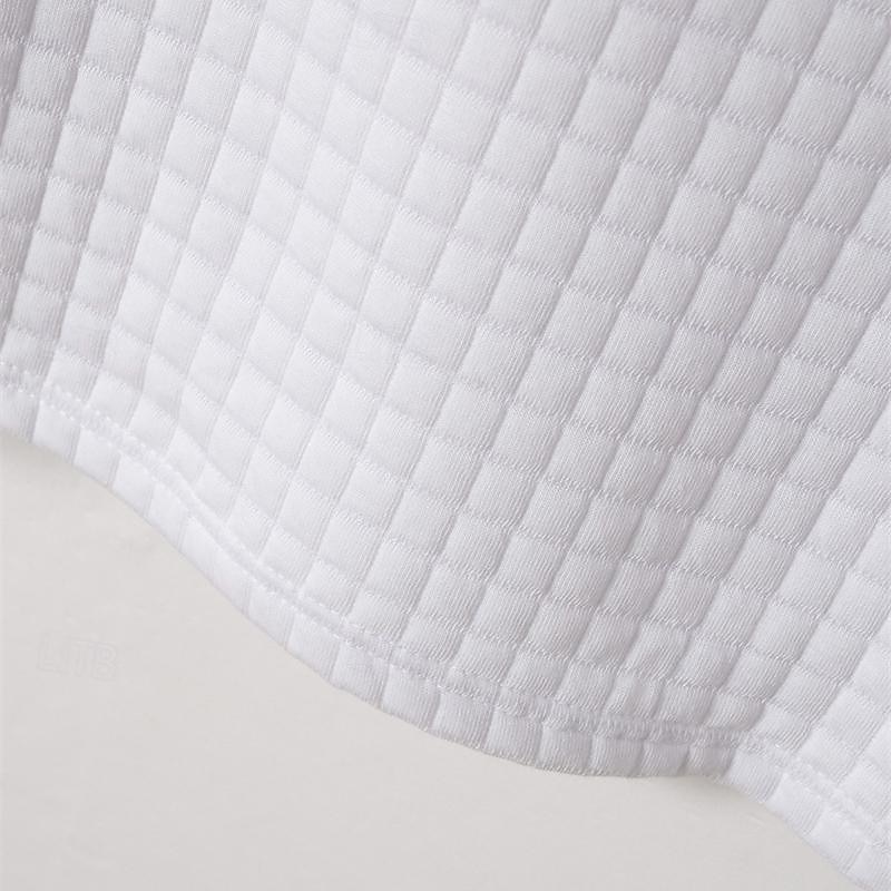 Men's Waffle Polo Shirt Quarter Zip Polo Daily Holiday Quarter Zip Long Sleeve Fashion Modern Plain Pocket Spring &  Fall Regular Fit Black White Navy Blue Orange Light Grey Dark Gray Waffle Polo