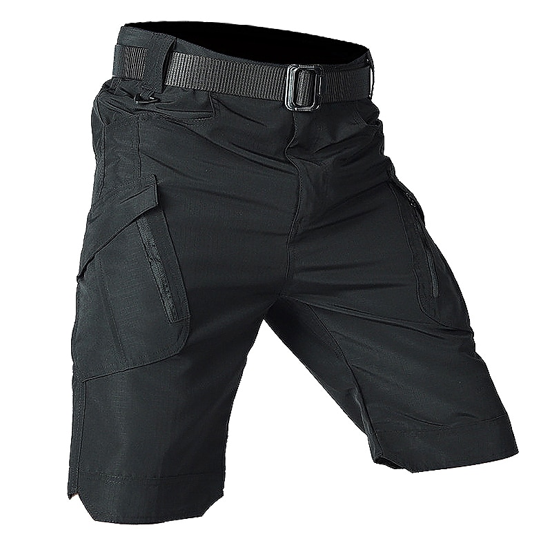 Men's Tactical Shorts Cargo Shorts Shorts Hiking Shorts Buttons Multi Pocket Plain Waterproof Wearable Knee Length Outdoor Camping & Hiking Military Athletic Black Green