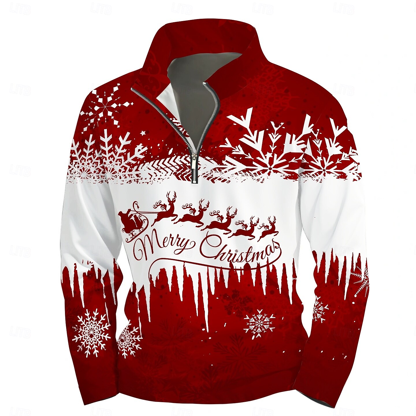 New Year Christmas Men's Sweatshirt Long Sleeve Sweatshirt 3D Print Vacation Going out Streetwear Print Spring &  Fall