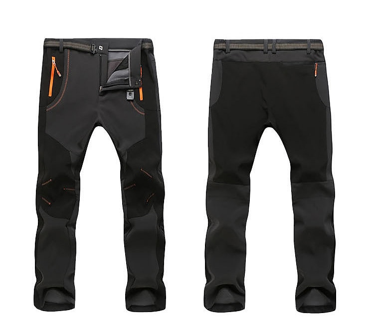 Men's Fleece Lined Pants Waterproof Hiking Pants Trousers Softshell Pants Winter Outdoor Thermal Warm Windproof Fleece Lining Pants / Trousers Bottoms Army Green Gray Black Hunting Fishing Climbing
