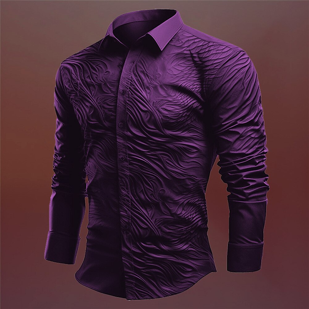 Totem Vintage Gothic Men's Shirt Outdoor Street Fall & Winter Turndown Long Sleeve Black Blue Purple S M L Shirt